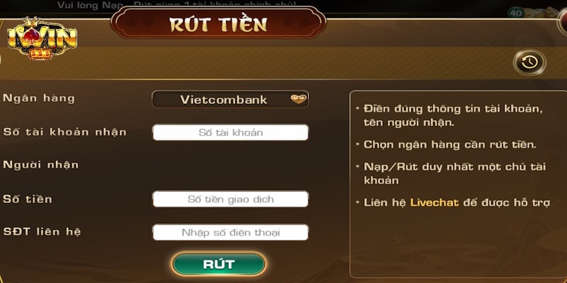 iwin rút tiền